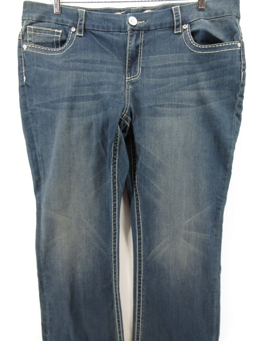 Seven7 Jeans 20 Plus Luxe Bootcut Embellished Rhinestone Denim Pants - Picture 3 of 14